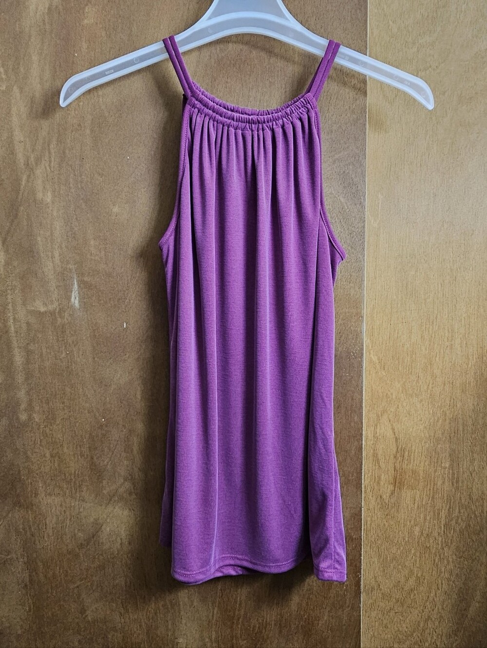 Green Envelope sleeveless gathered halter top tank ribbed fuschia womens medium - Picture 2 of 8